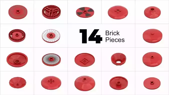 TwindBricks3D - 14 Technic Disk collection