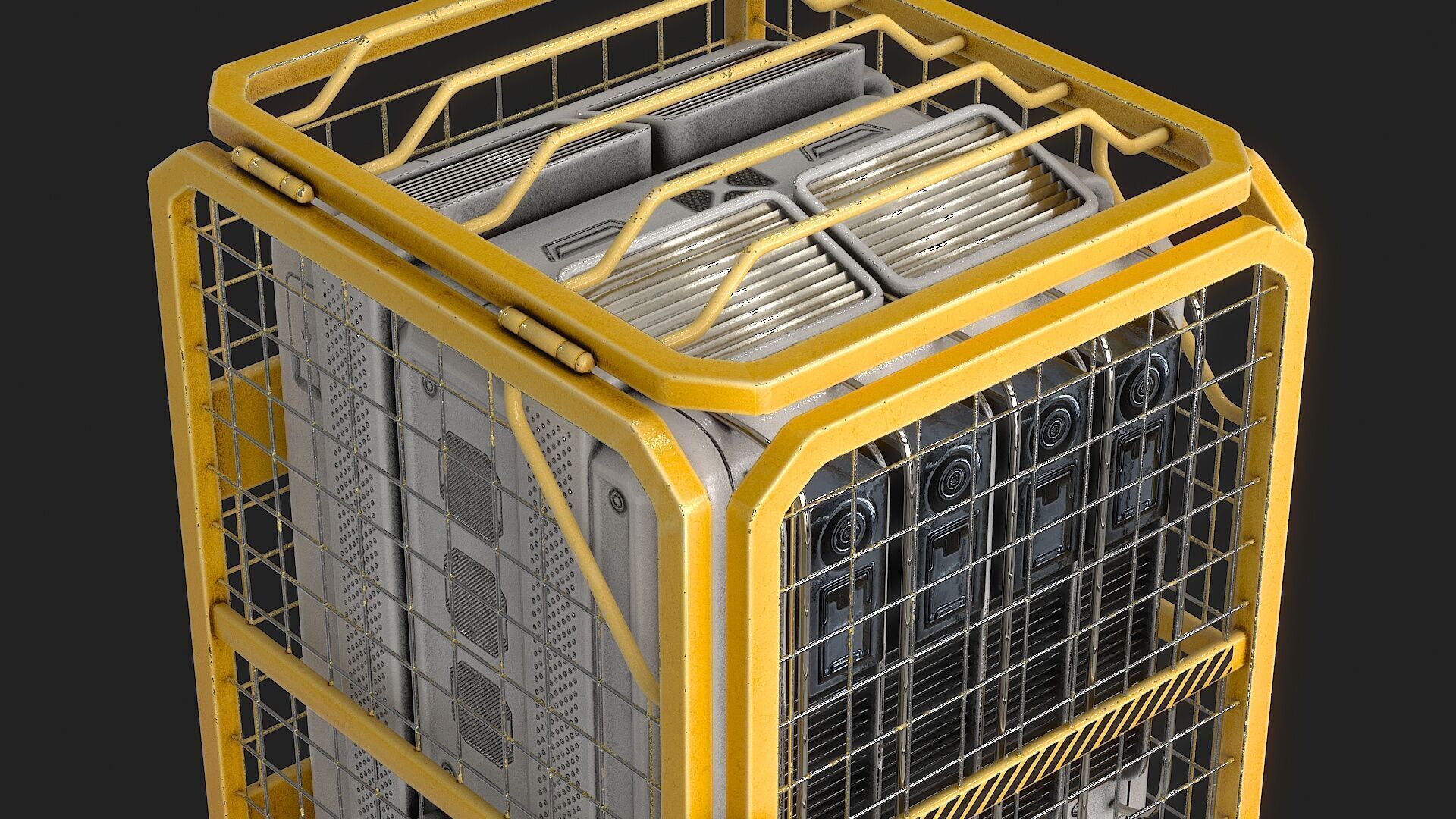 Sci Fi Device Generator Battery v1 Low-poly 3D model_10