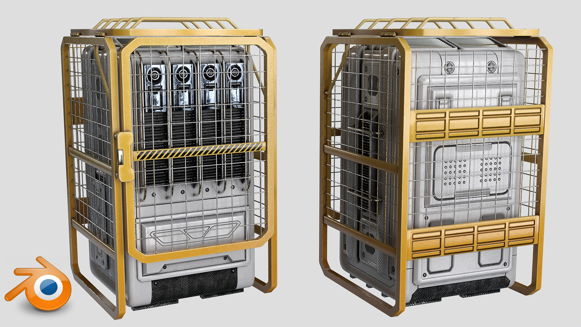 Sci Fi Device Generator Battery v1 Low-poly 3D model_14