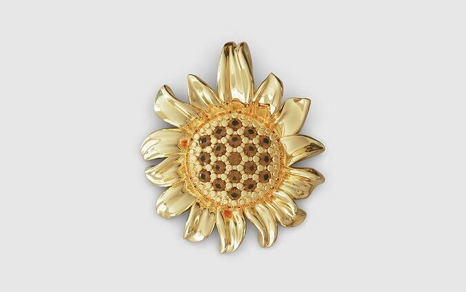 Sunflower pendant 3D print model