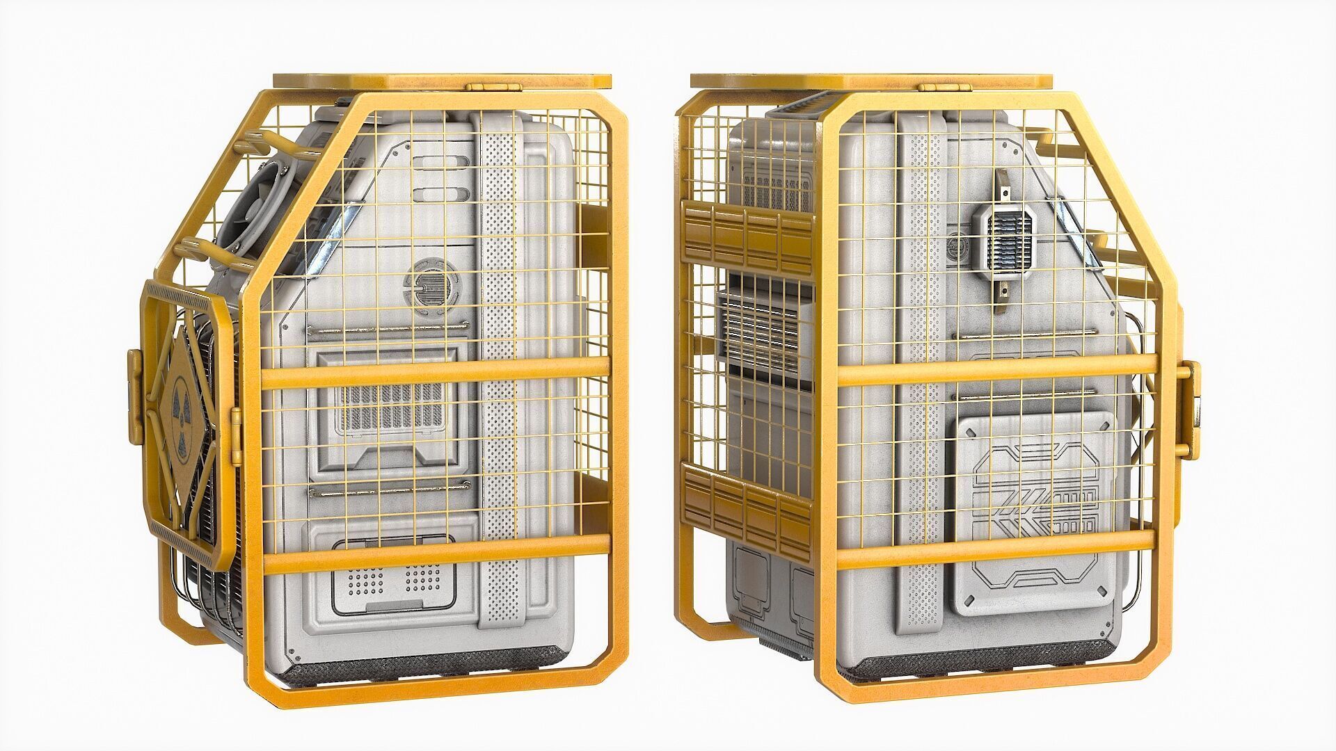 Sci Fi Device Generator Battery v2 Low-poly 3D model_14