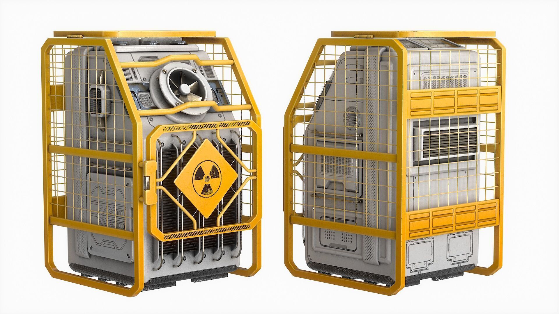 Sci Fi Device Generator Battery v2 Low-poly 3D model_9