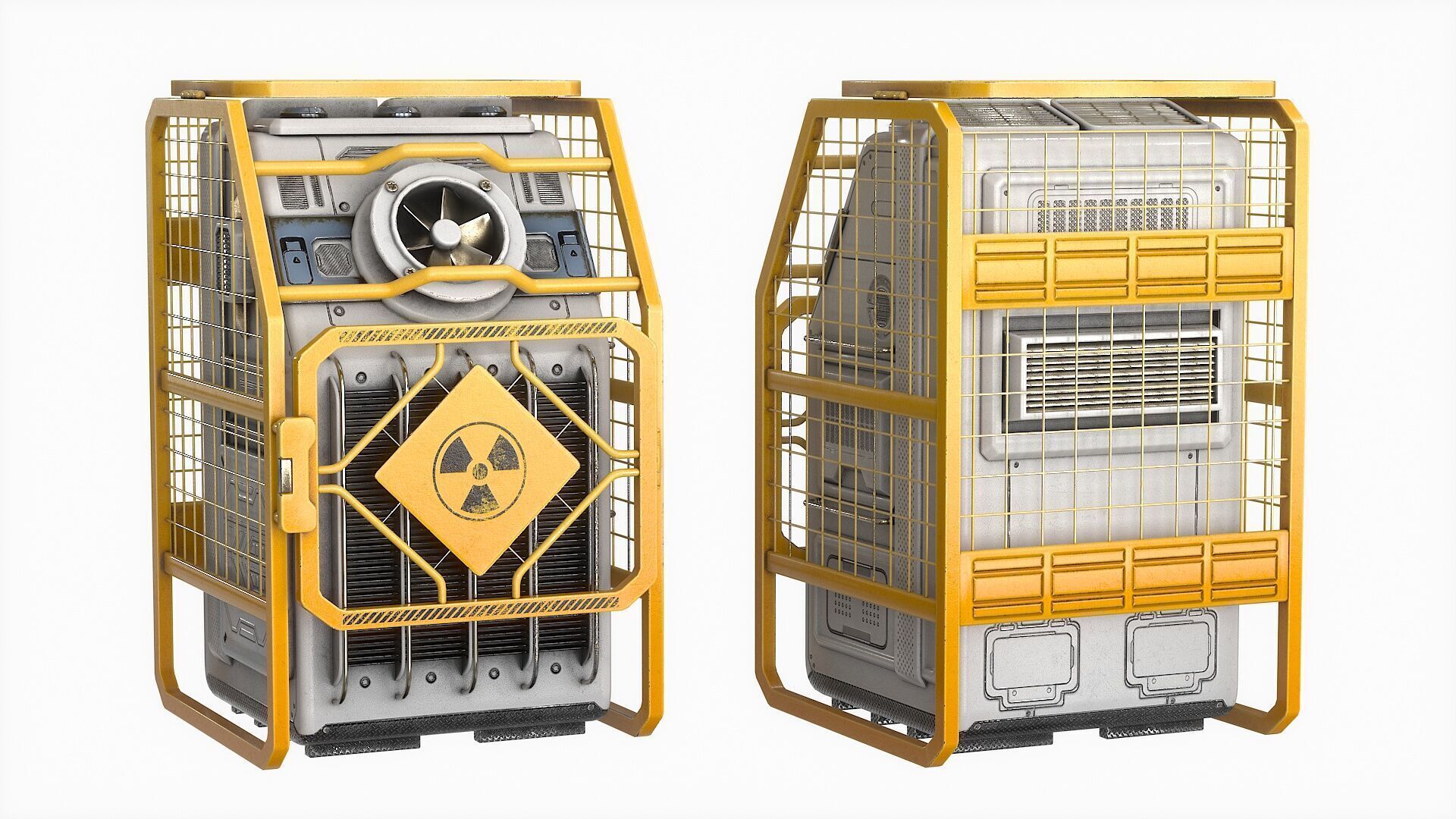 Sci Fi Device Generator Battery v2 Low-poly 3D model_8