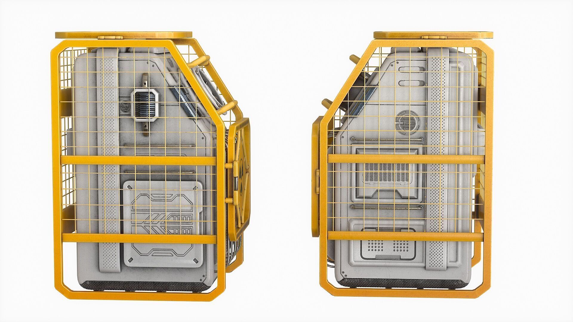 Sci Fi Device Generator Battery v2 Low-poly 3D model_10