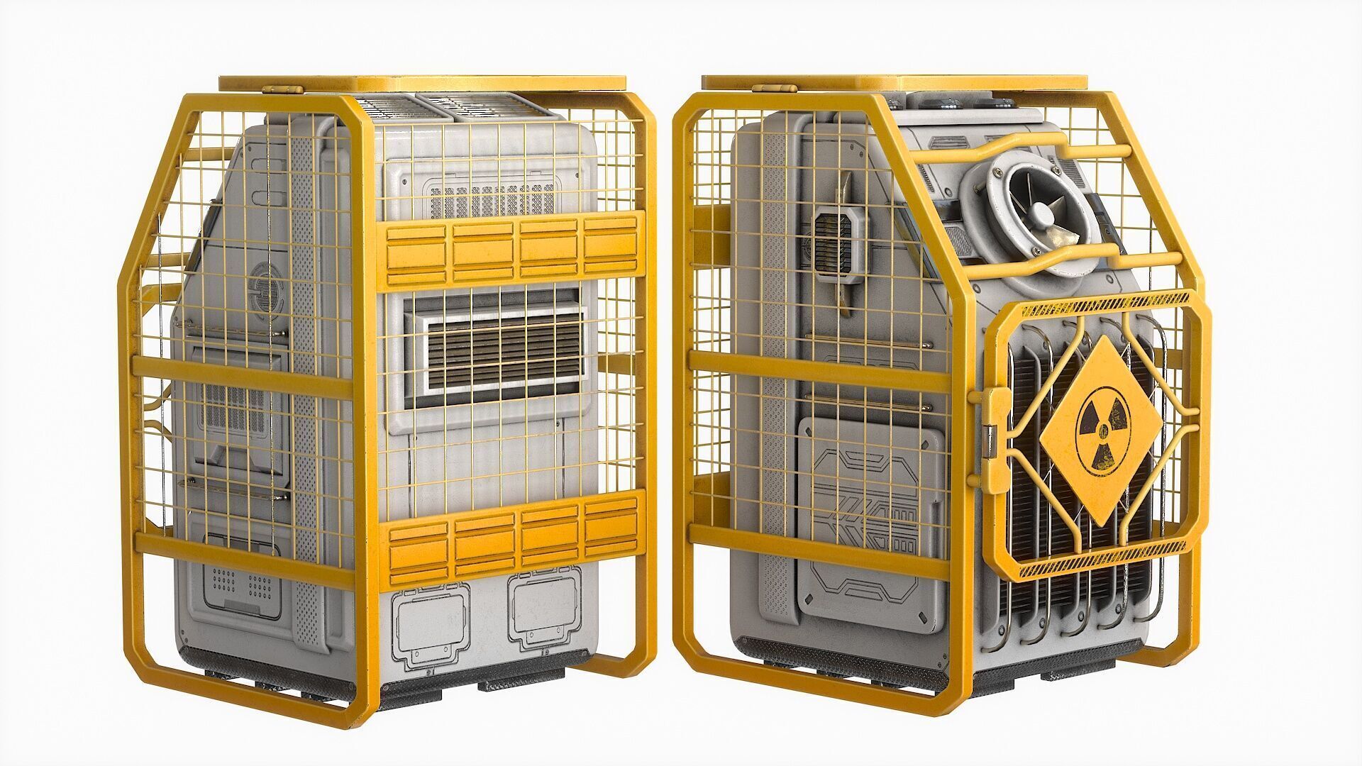 Sci Fi Device Generator Battery v2 Low-poly 3D model_13