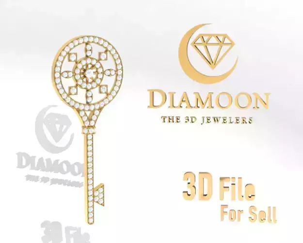 Pendent Key for Women and Men diamond and gem 