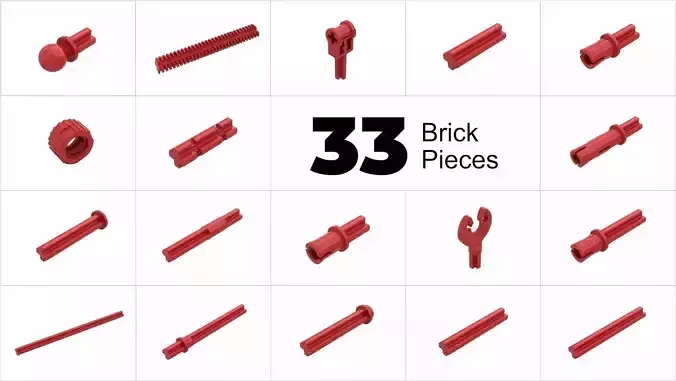 TwindBricks3D - 33 Technic Axle  collection