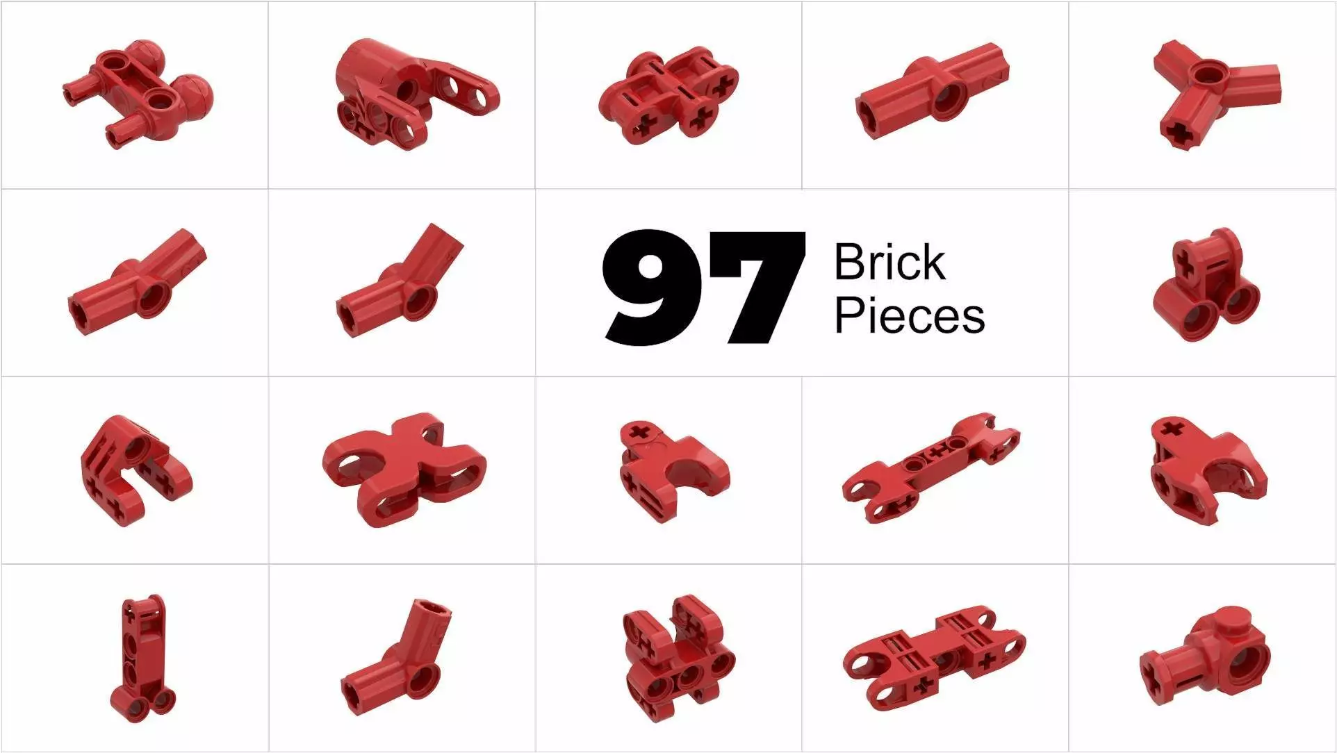 TwindBricks3D - 97 Technic Connector  collection 3D print model_0