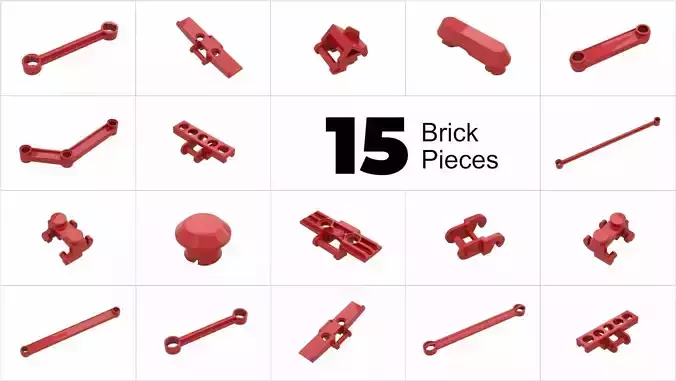 TwindBricks3D - 15 Technic Link collection