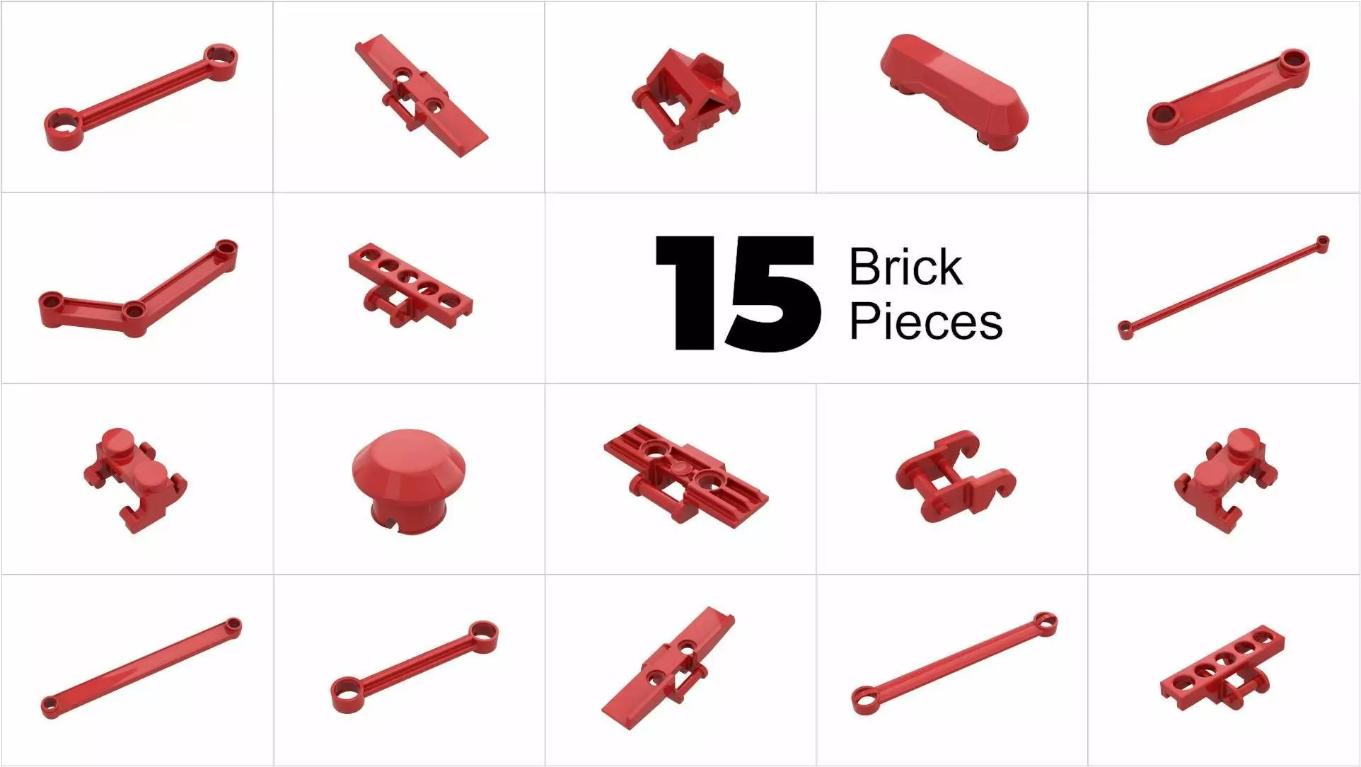 TwindBricks3D - 15 Technic Link collection 3D print model_0