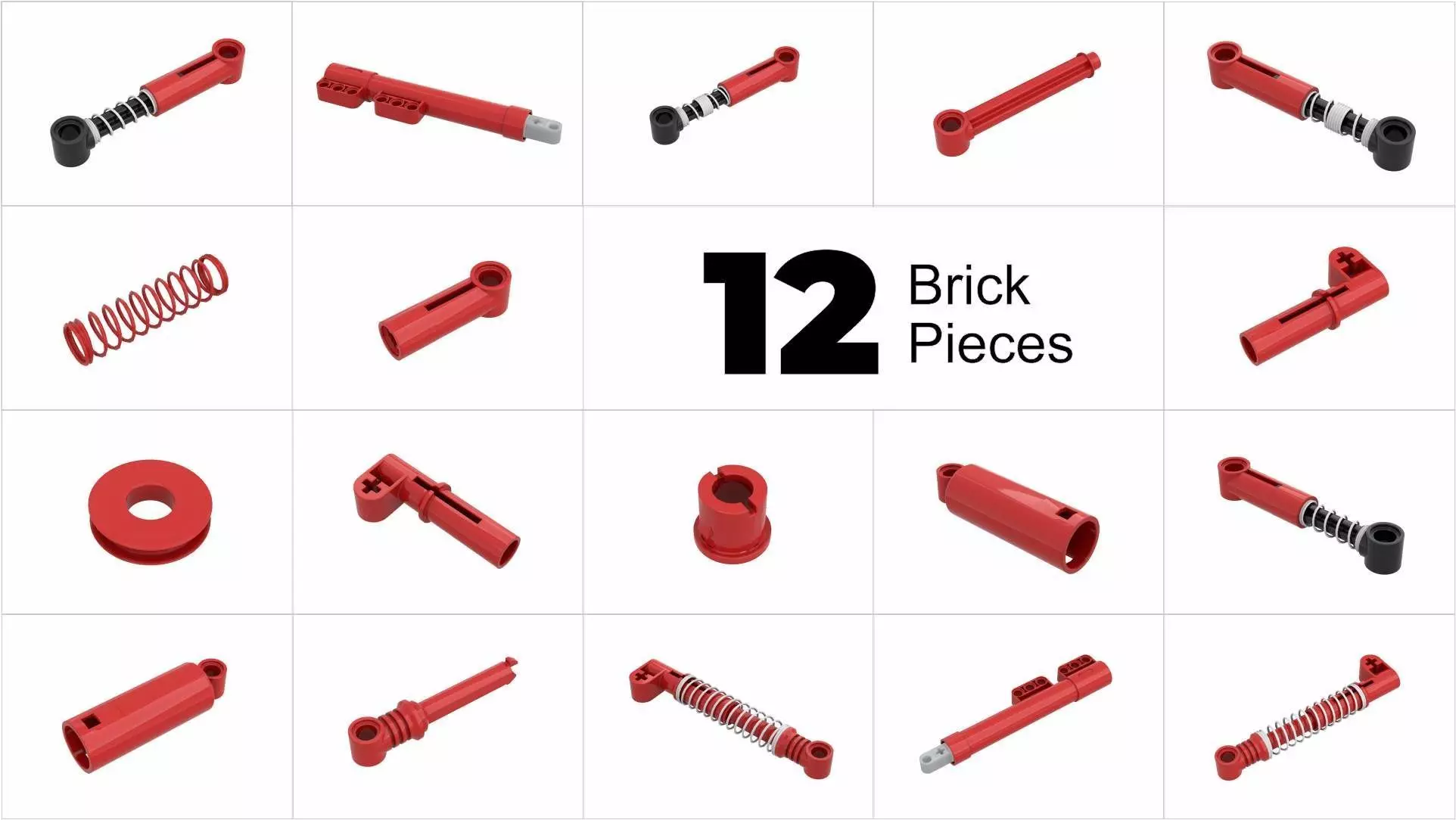 TwindBricks3D - 12 Technic Shock Absorber collection 3D print model_0