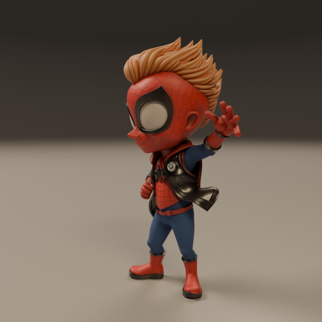 punk child spider 3D print model_5
