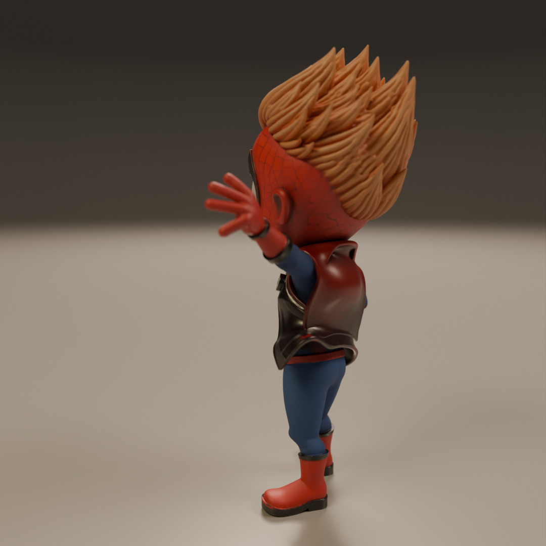 punk child spider 3D print model_7