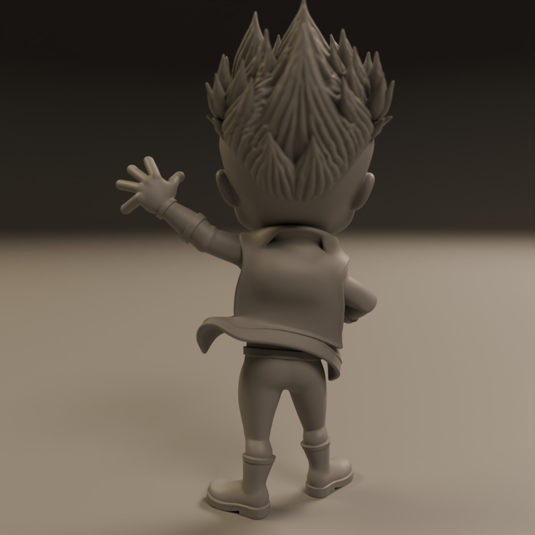 punk child spider 3D print model_12