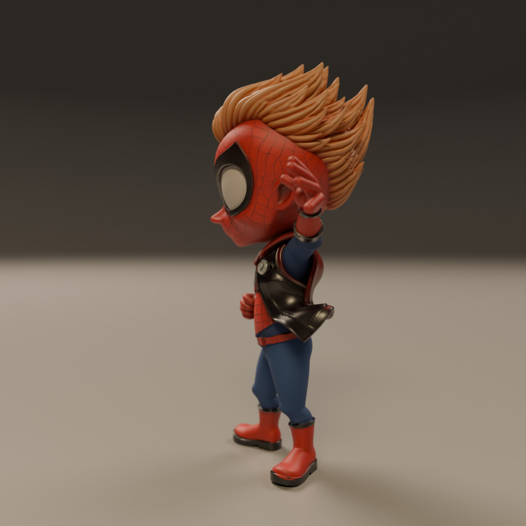 punk child spider 3D print model_2