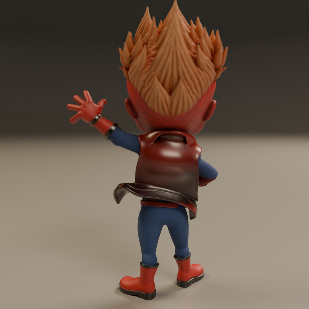 punk child spider 3D print model_3