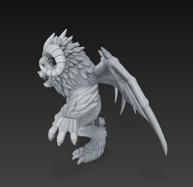 Howling Beast  Terrifying and Detailed 3D Print Model 3D model_3