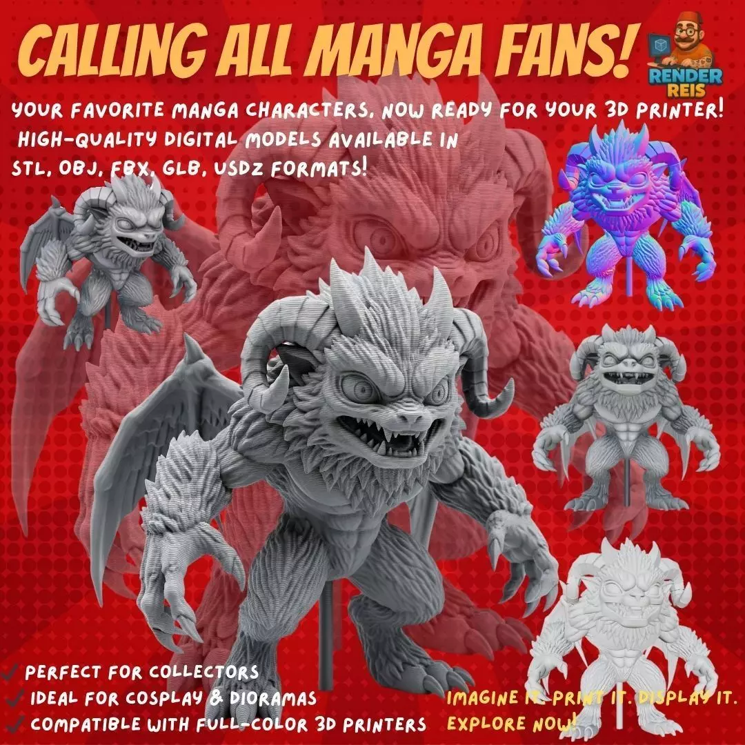 Howling Beast  Terrifying and Detailed 3D Print Model 3D model_0