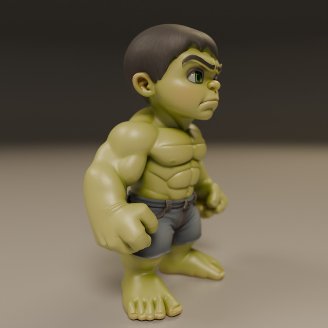 child hulk 3D print model_4
