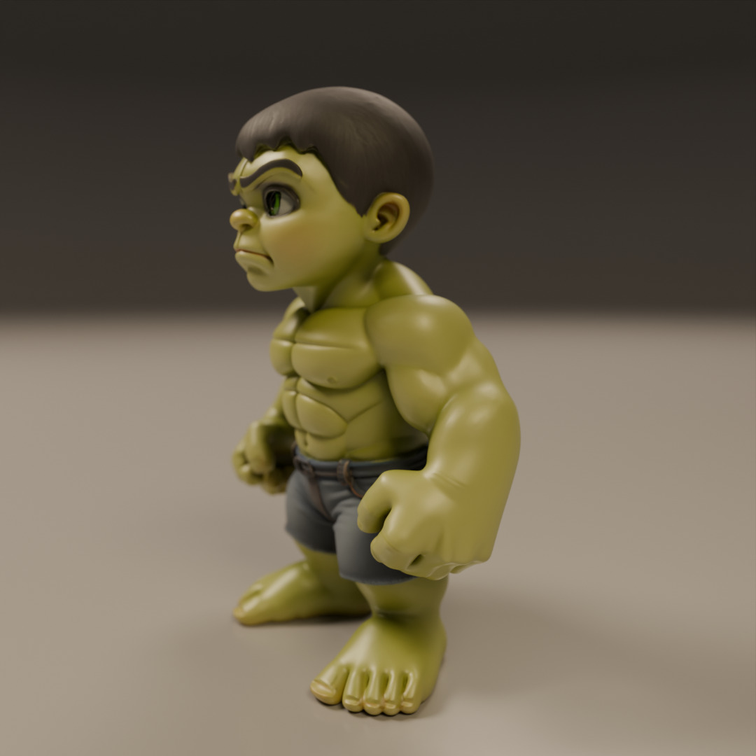 child hulk 3D print model_5