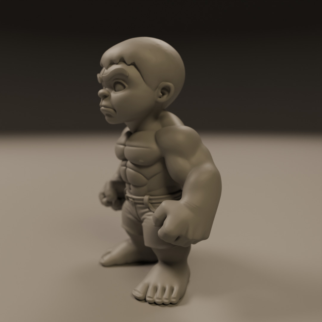 child hulk 3D print model_14