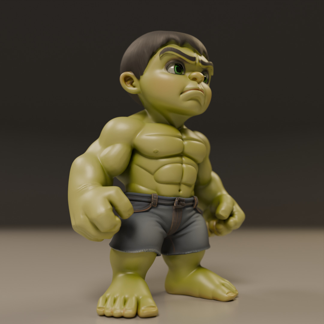child hulk 3D print model_8