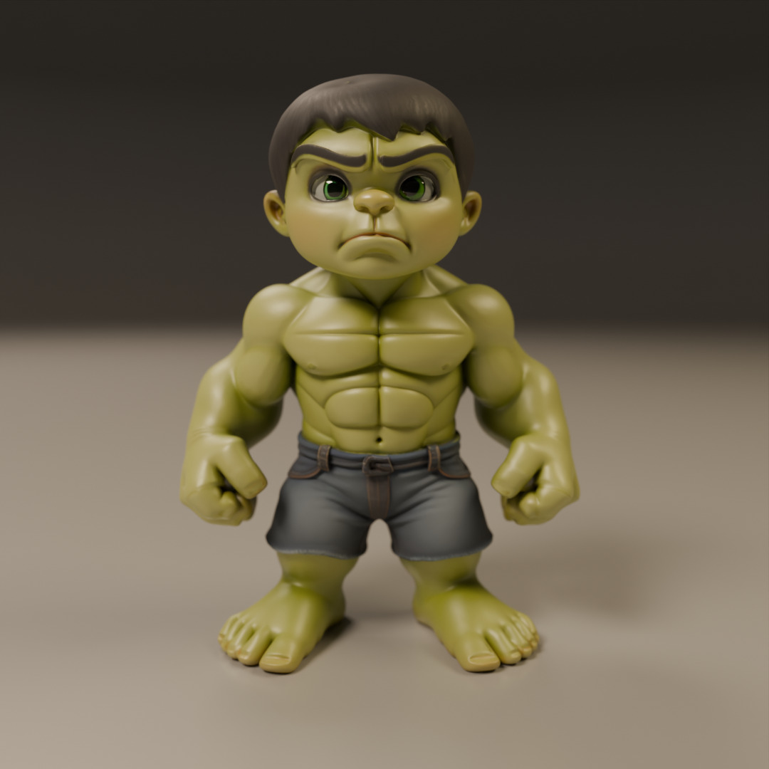 child hulk 3D print model_9