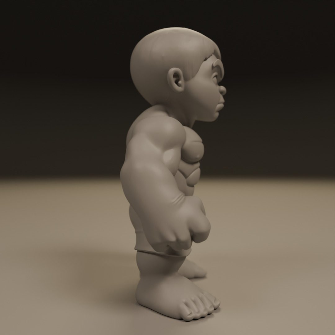 child hulk 3D print model_10