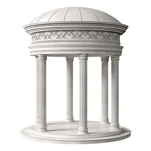 Rotunda with Classical Column and Elegant Roof Structure 2 3D model