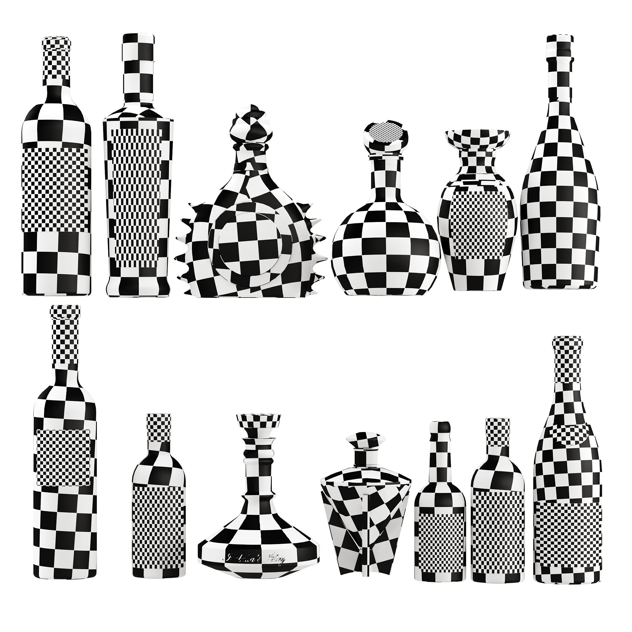 Top Expensive Drink Bottles Low-poly 3D model_7