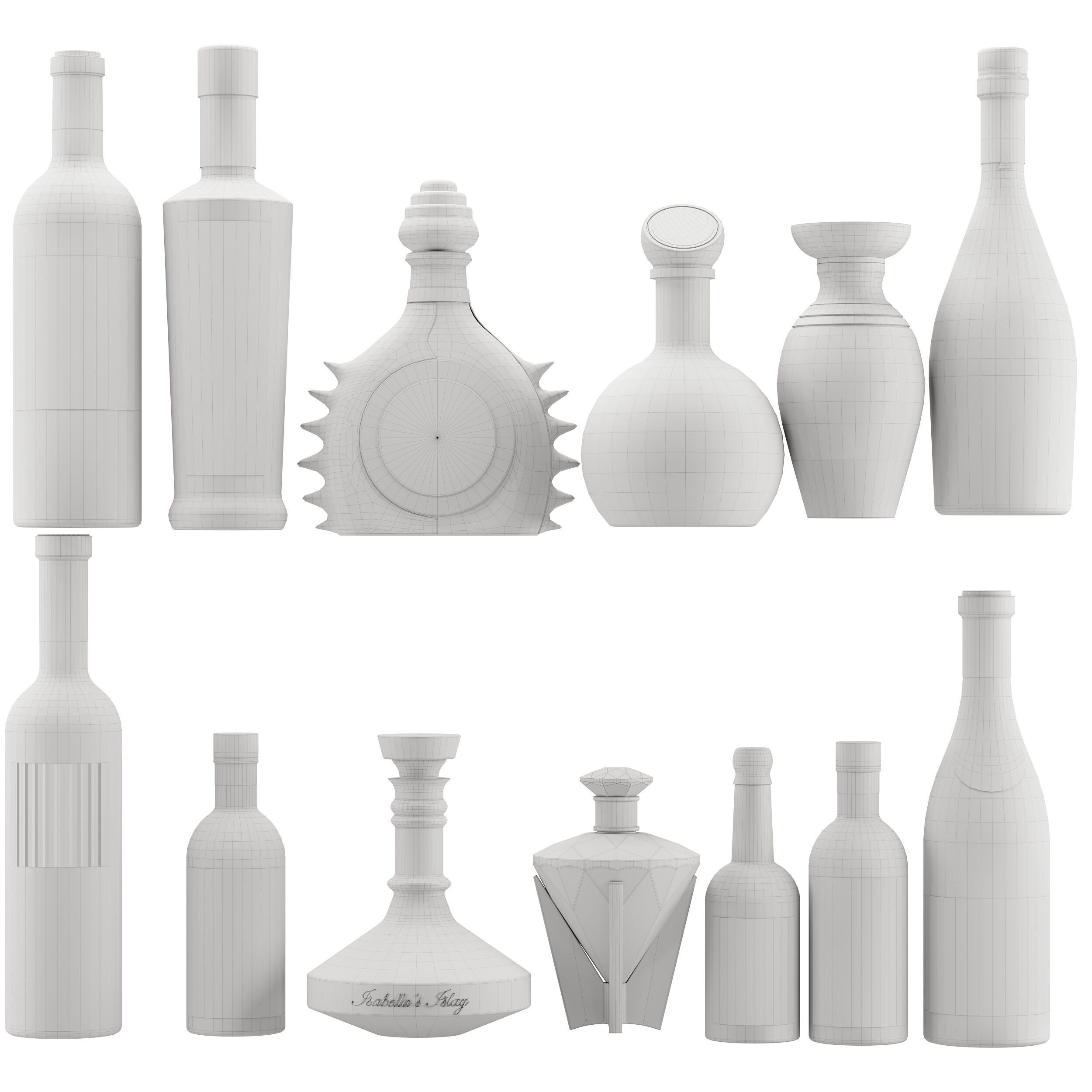 Top Expensive Drink Bottles Low-poly 3D model_6