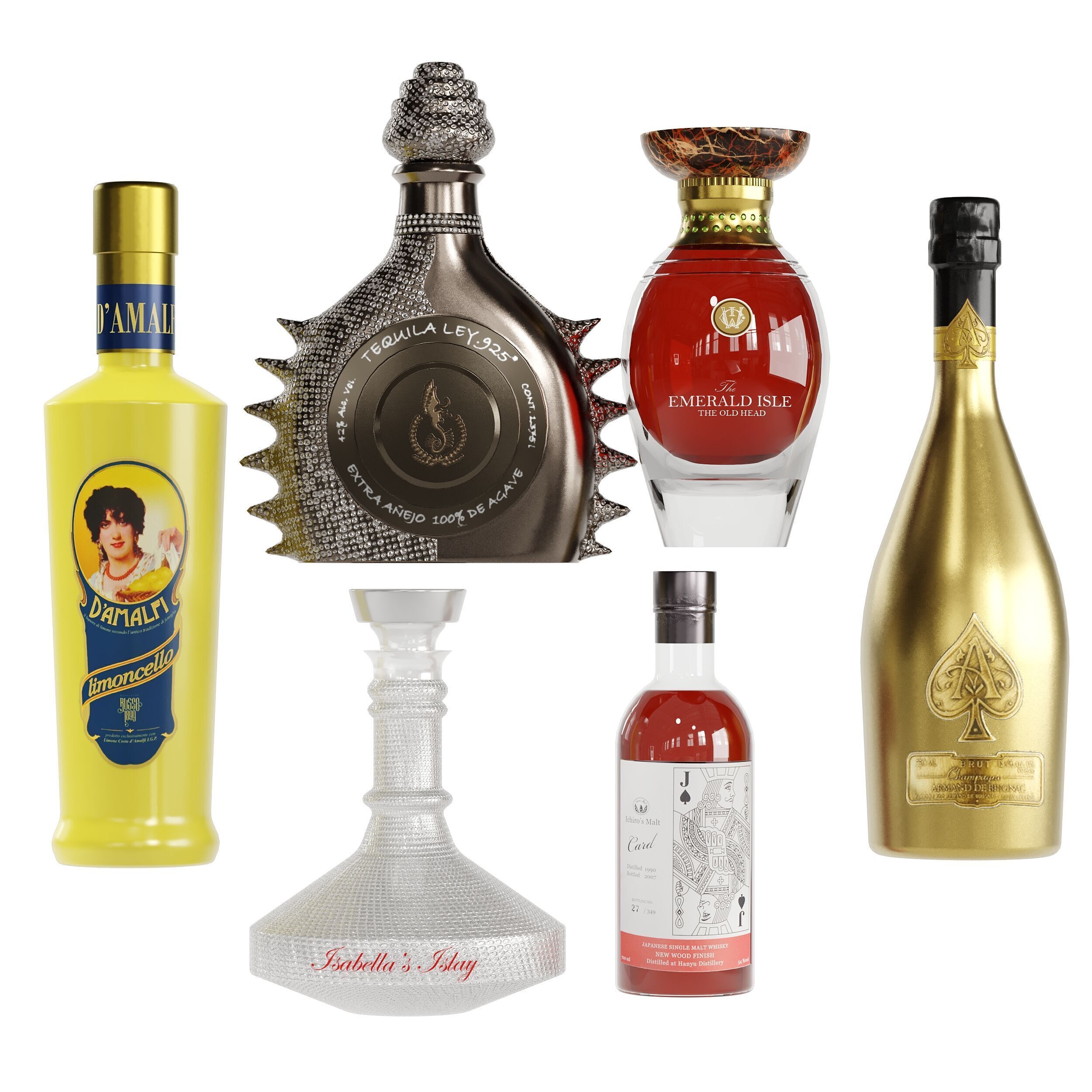 Top Expensive Drink Bottles Low-poly 3D model_1
