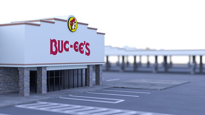 Buc-ees Gas Station with Parking Lot 3D model