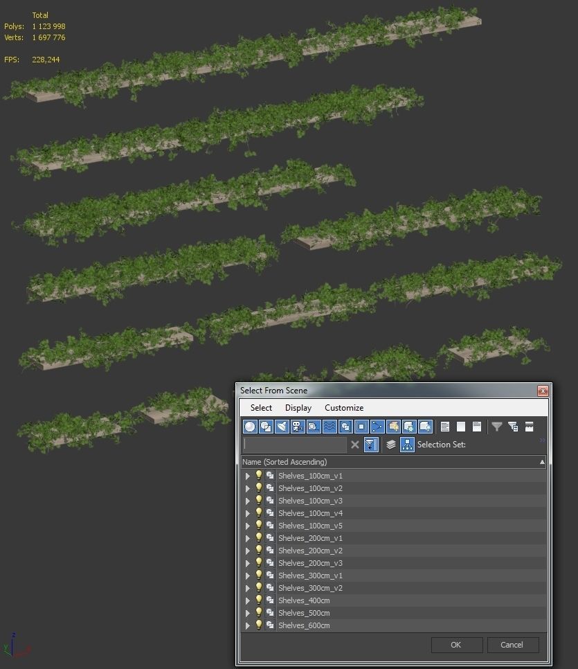 Leaves for shelves 13 items 3D model_2