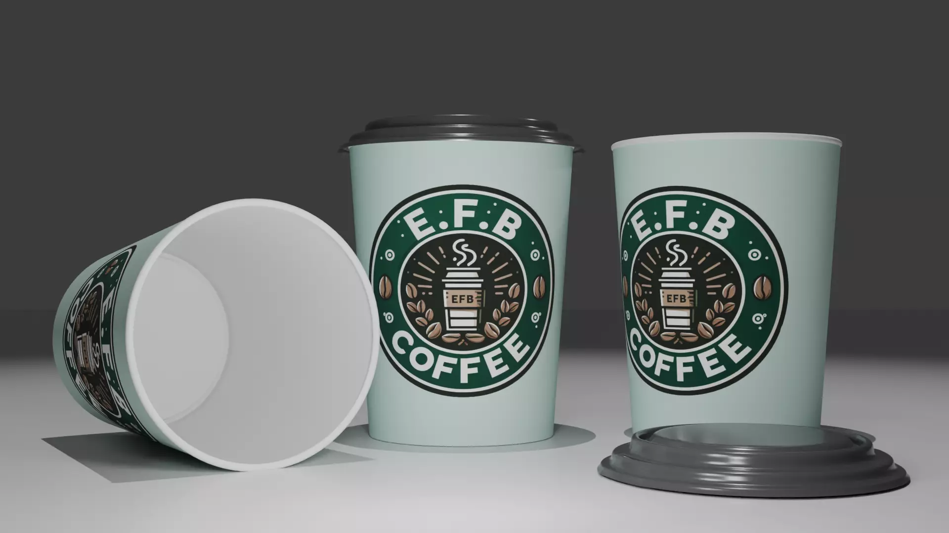 3D Paper Coffee Cup Mockup Realistic To Go Cup Design Low-poly 3D model_0