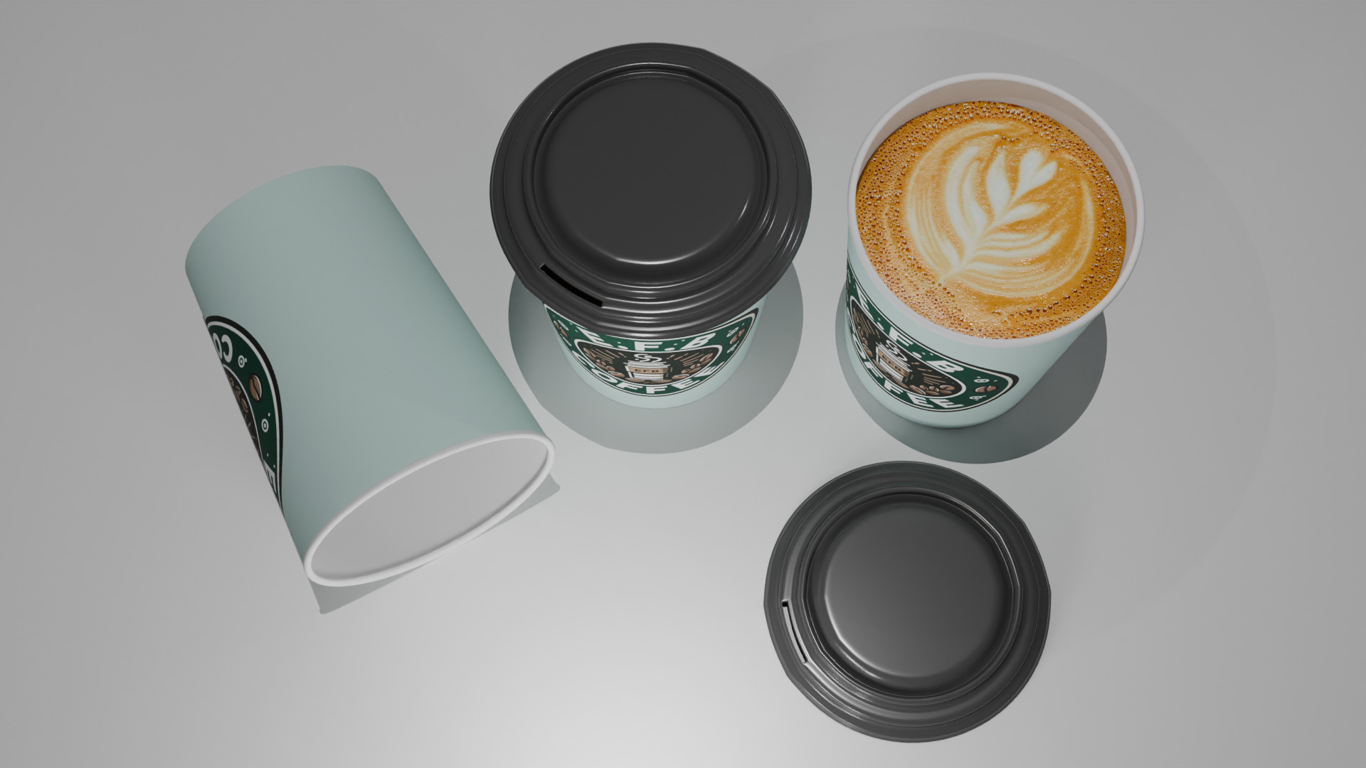 3D Paper Coffee Cup Mockup Realistic To Go Cup Design Low-poly 3D model_4