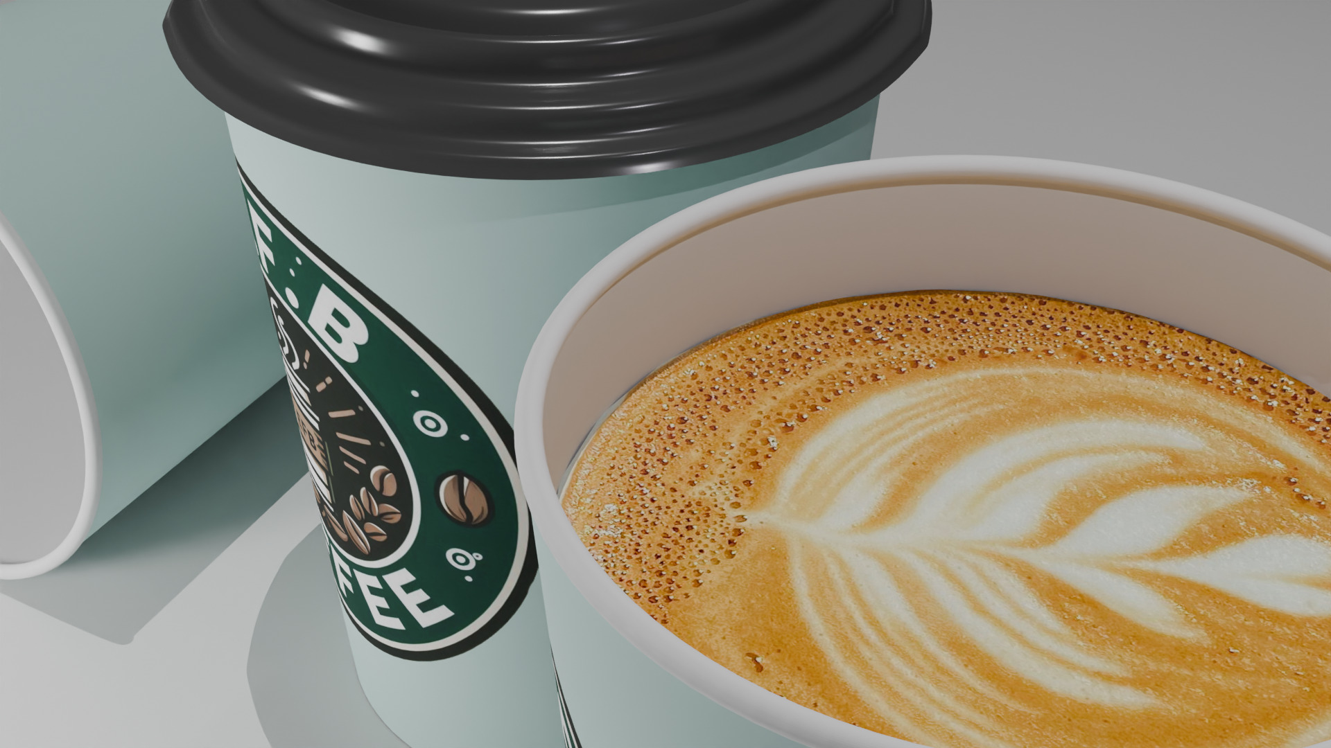 3D Paper Coffee Cup Mockup Realistic To Go Cup Design Low-poly 3D model_1