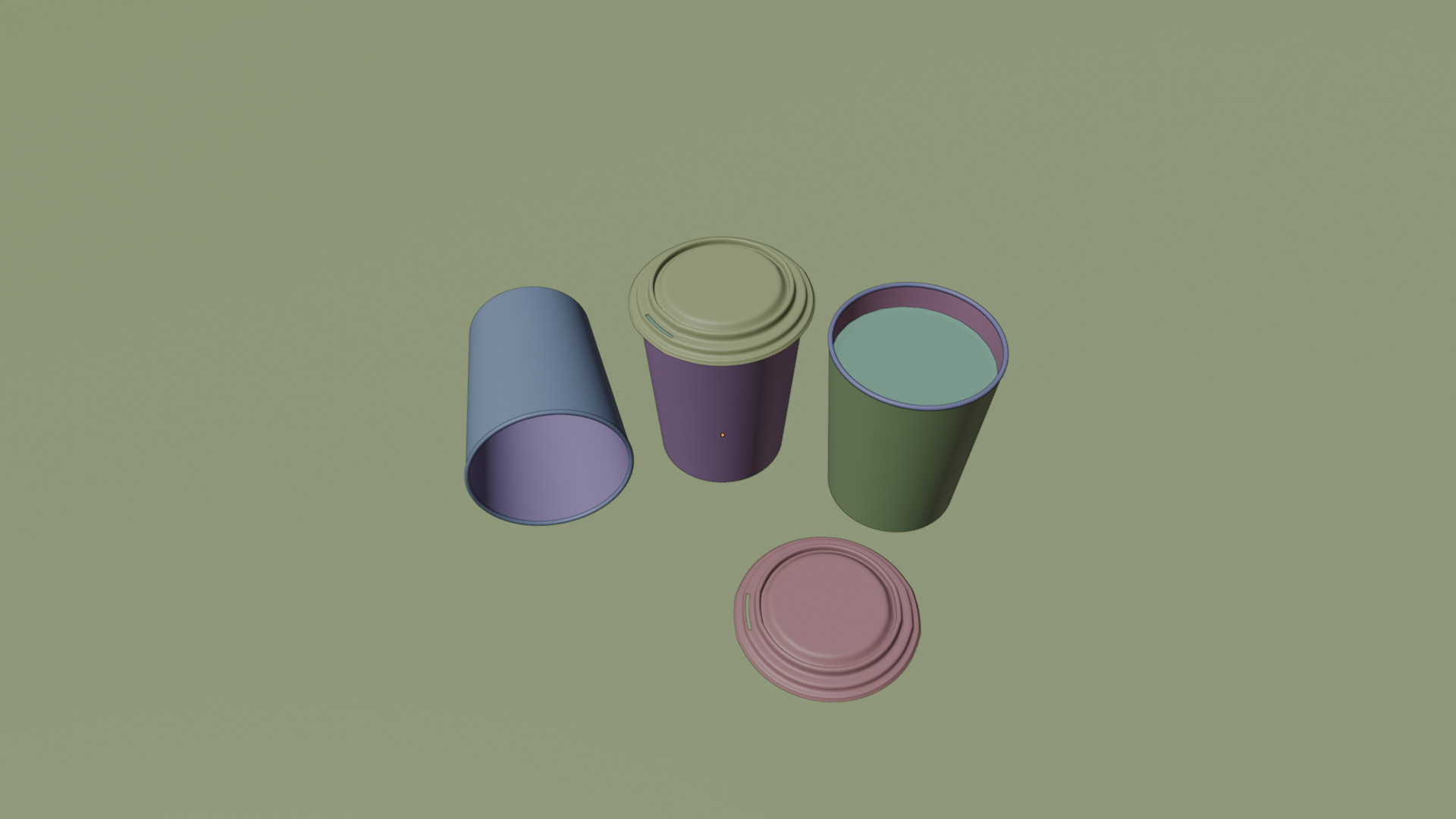 3D Paper Coffee Cup Mockup Realistic To Go Cup Design Low-poly 3D model_9