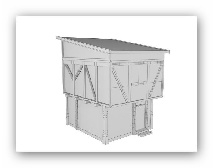 Medieval lowpoly buildings Low-poly 3D model_14