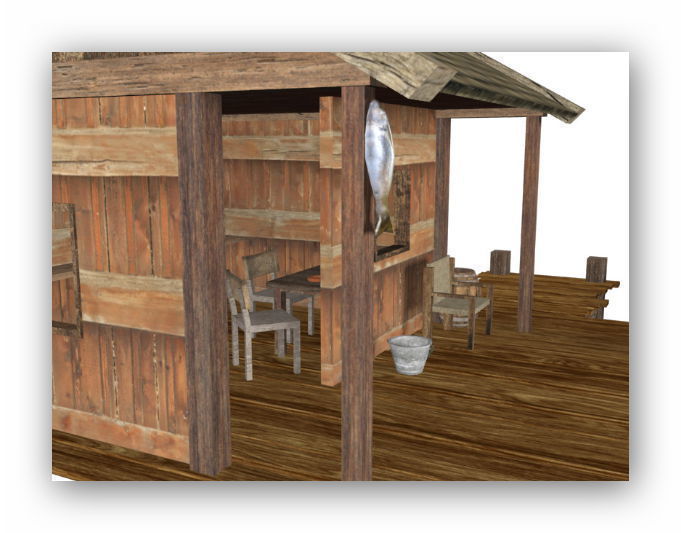 Medieval lowpoly buildings Low-poly 3D model_7