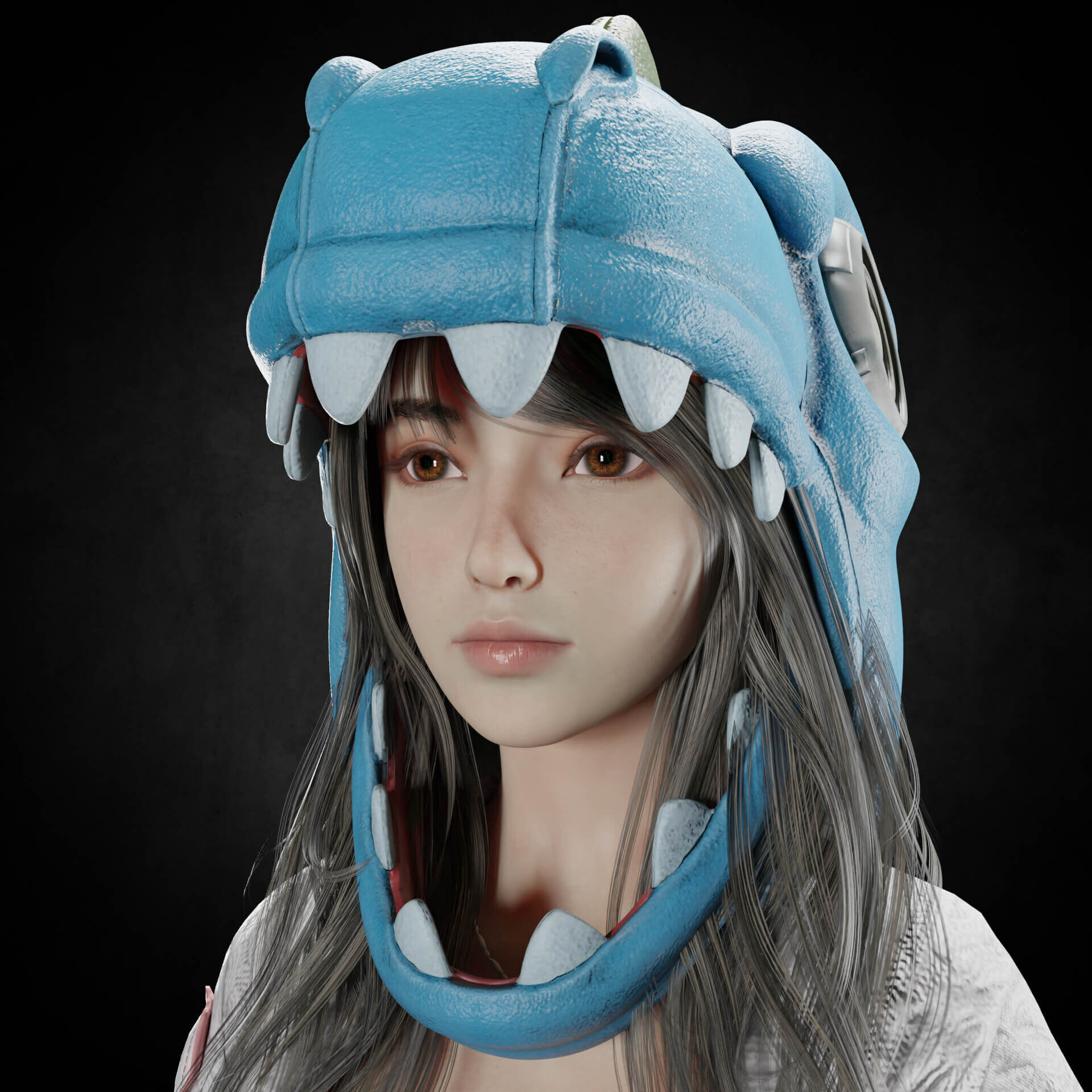 Cute Girl PBR 8K Full Rigged  Low-poly 3D model_5