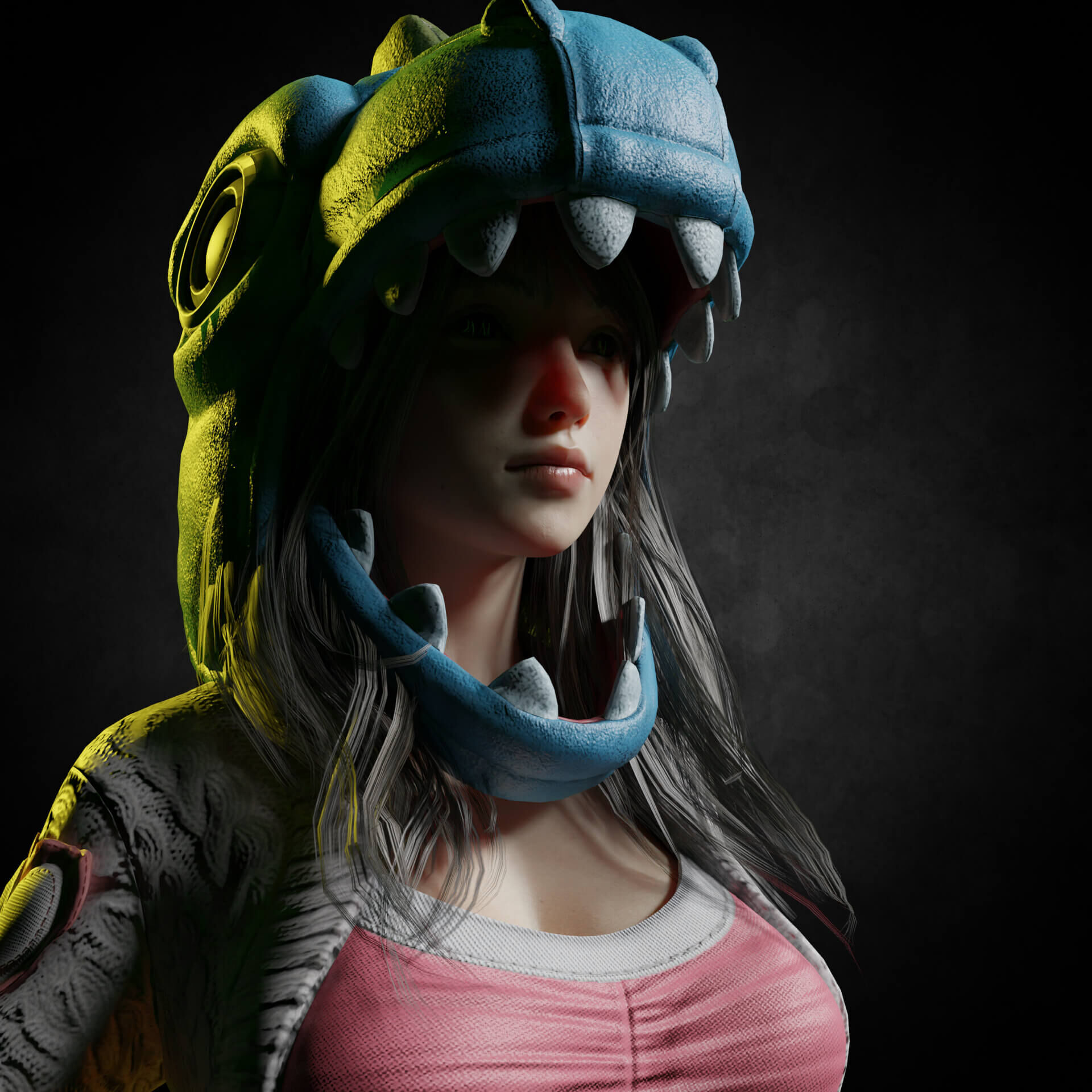 Cute Girl PBR 8K Full Rigged  Low-poly 3D model_8