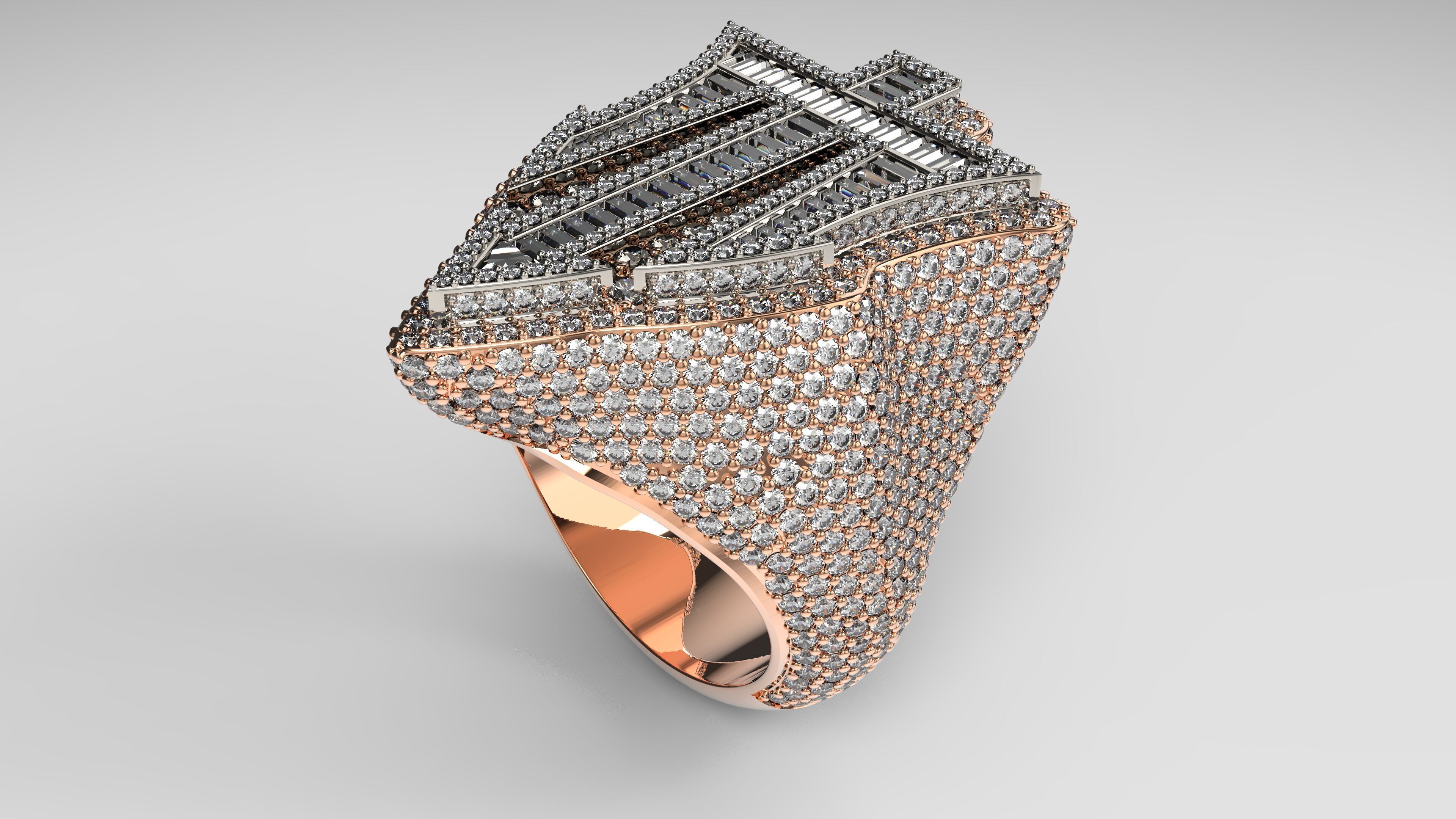 Trishul Ring for Men 3D print model_2