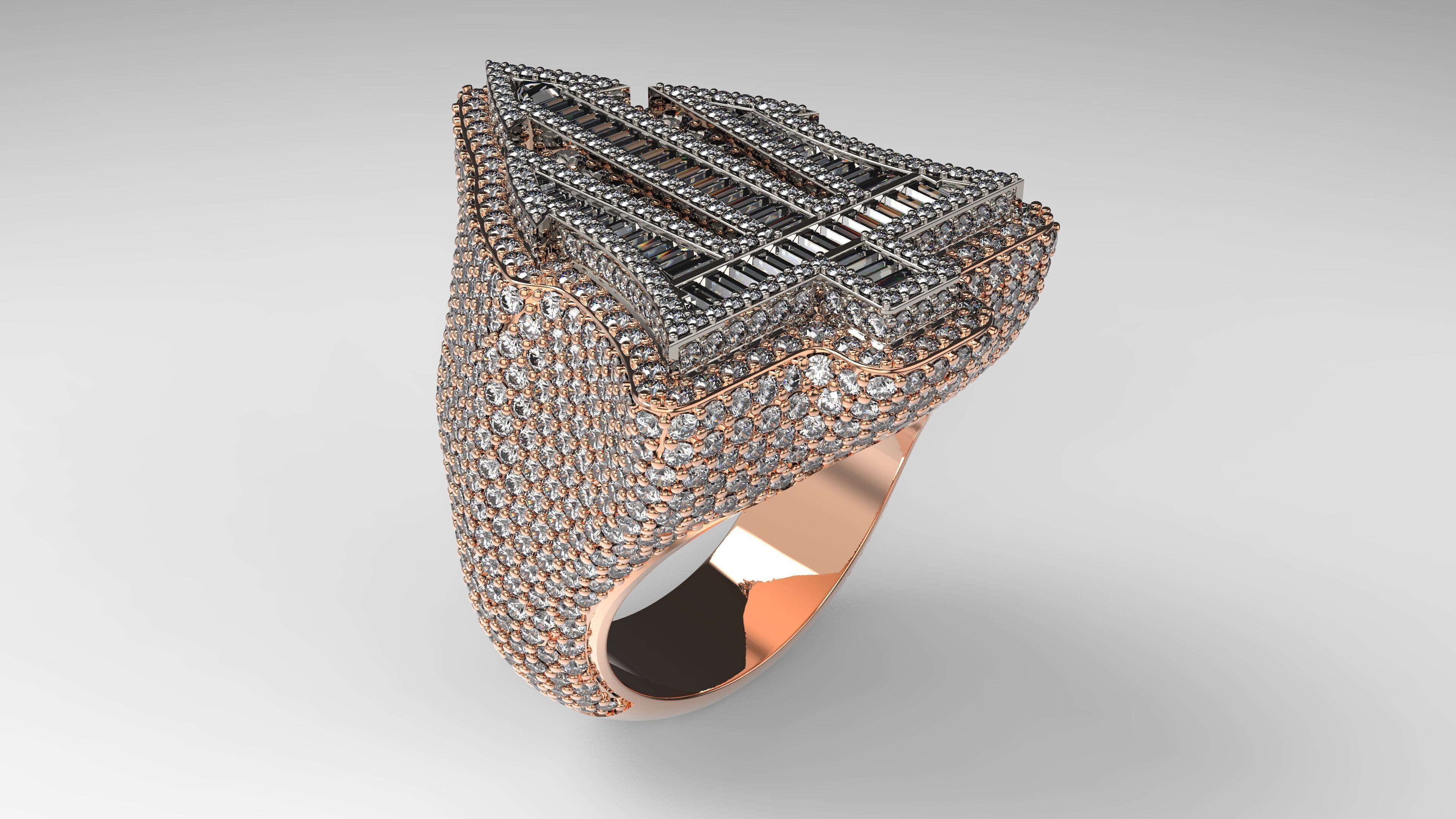 Trishul Ring for Men 3D print model_1