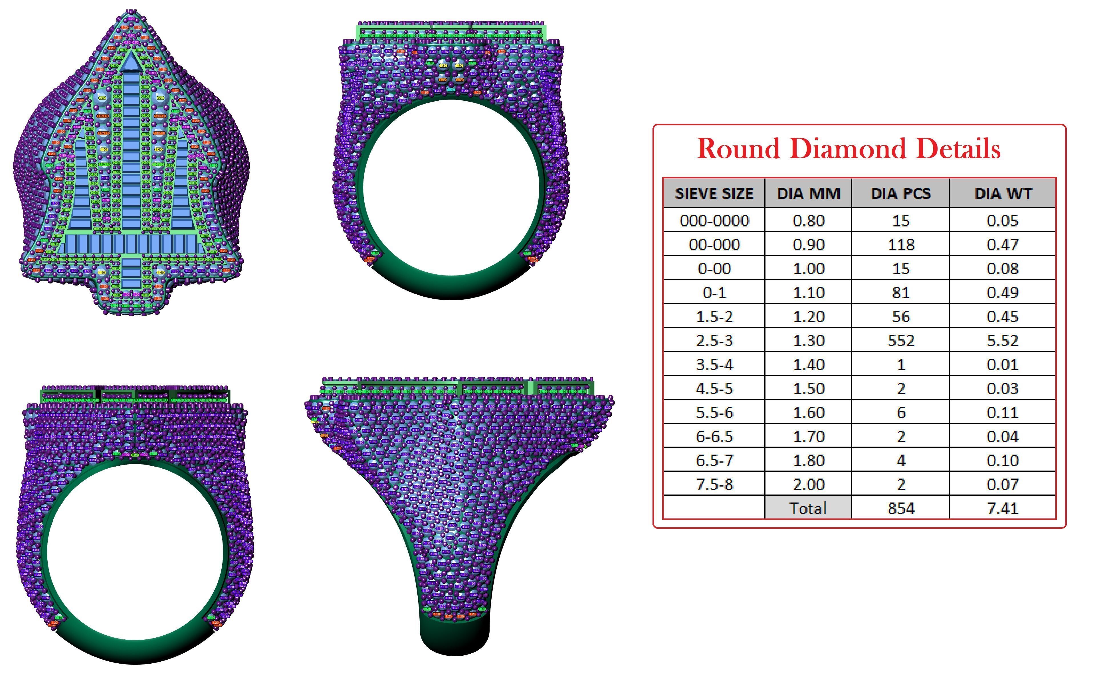 Trishul Ring for Men 3D print model_6