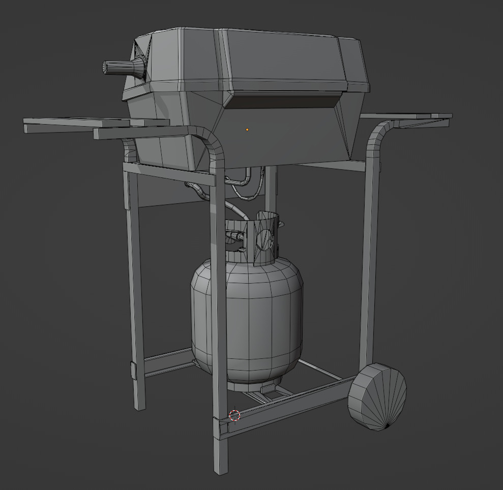 Propane stove and cylinder Low-poly 3D model_11