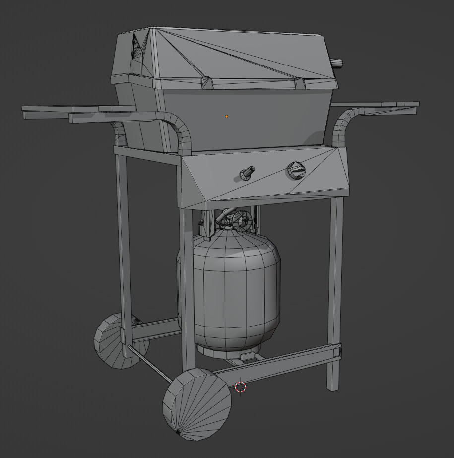 Propane stove and cylinder Low-poly 3D model_10