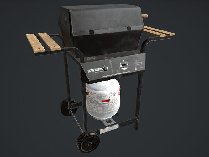 Propane stove and cylinder Low-poly 3D model