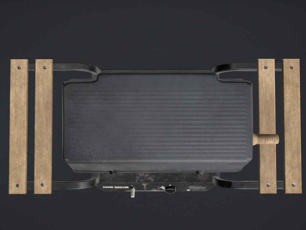 Propane stove and cylinder Low-poly 3D model_6