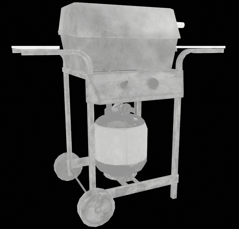 Propane stove and cylinder Low-poly 3D model_8
